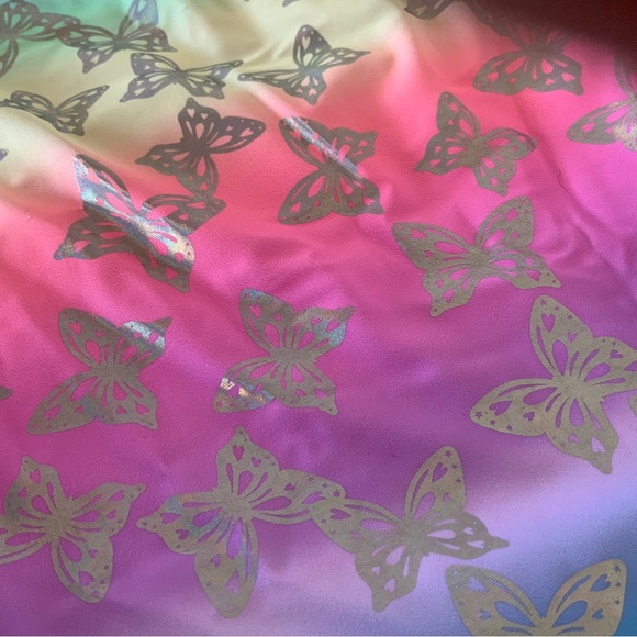 Girls, Rainbow, holographic, butterfly, cross back, one piece Swimsuit NWT - Picture 5 of 5